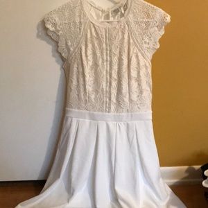 White fit and flare dress’